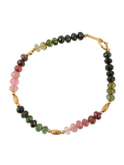 18K Tourmaline Bead Bracelet, Multi