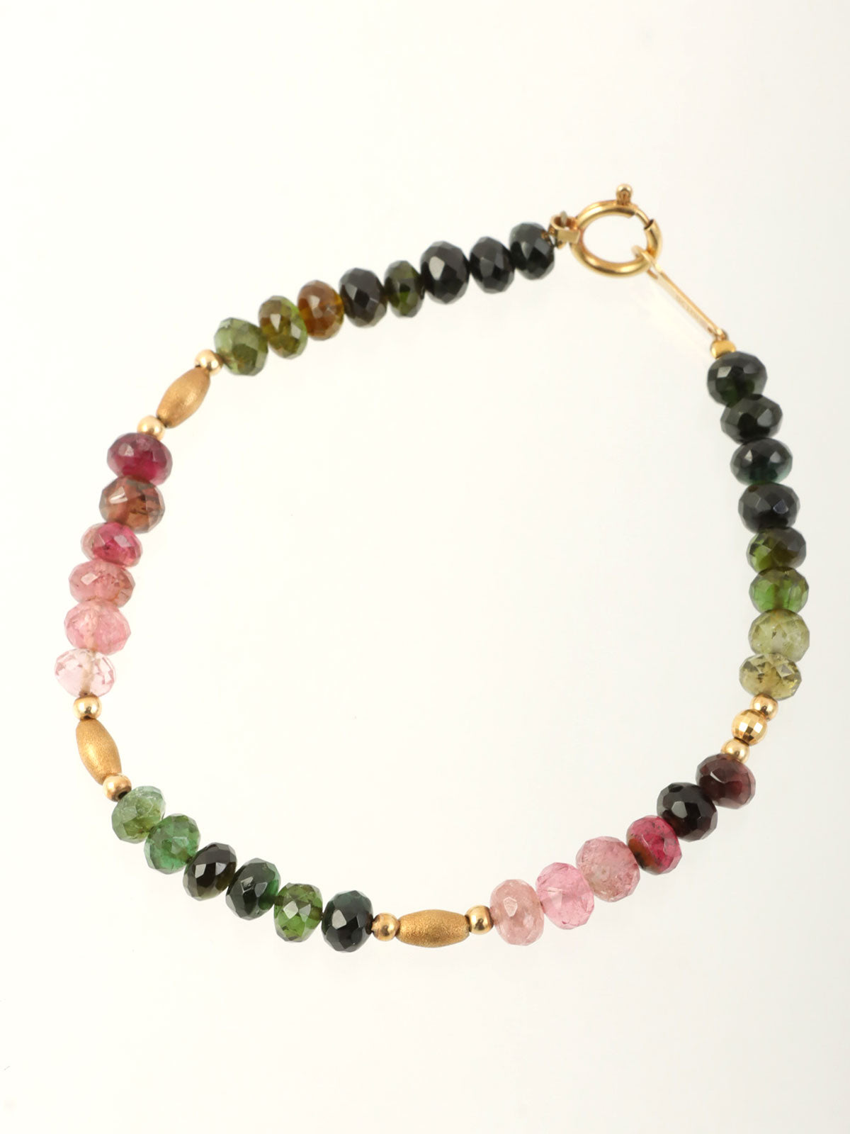 18K Tourmaline Bead Bracelet, Multi