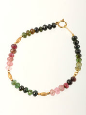 18K Tourmaline Bead Bracelet, Multi