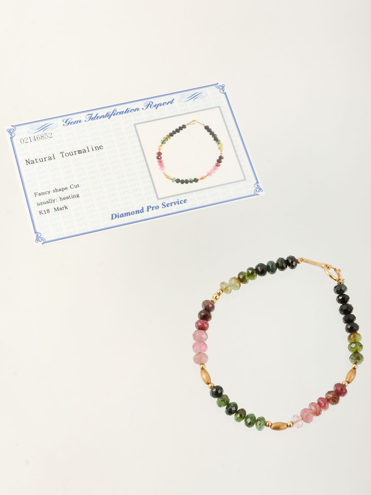 18K Tourmaline Bead Bracelet, Multi