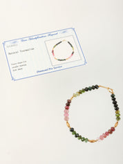 18K Tourmaline Bead Bracelet, Multi
