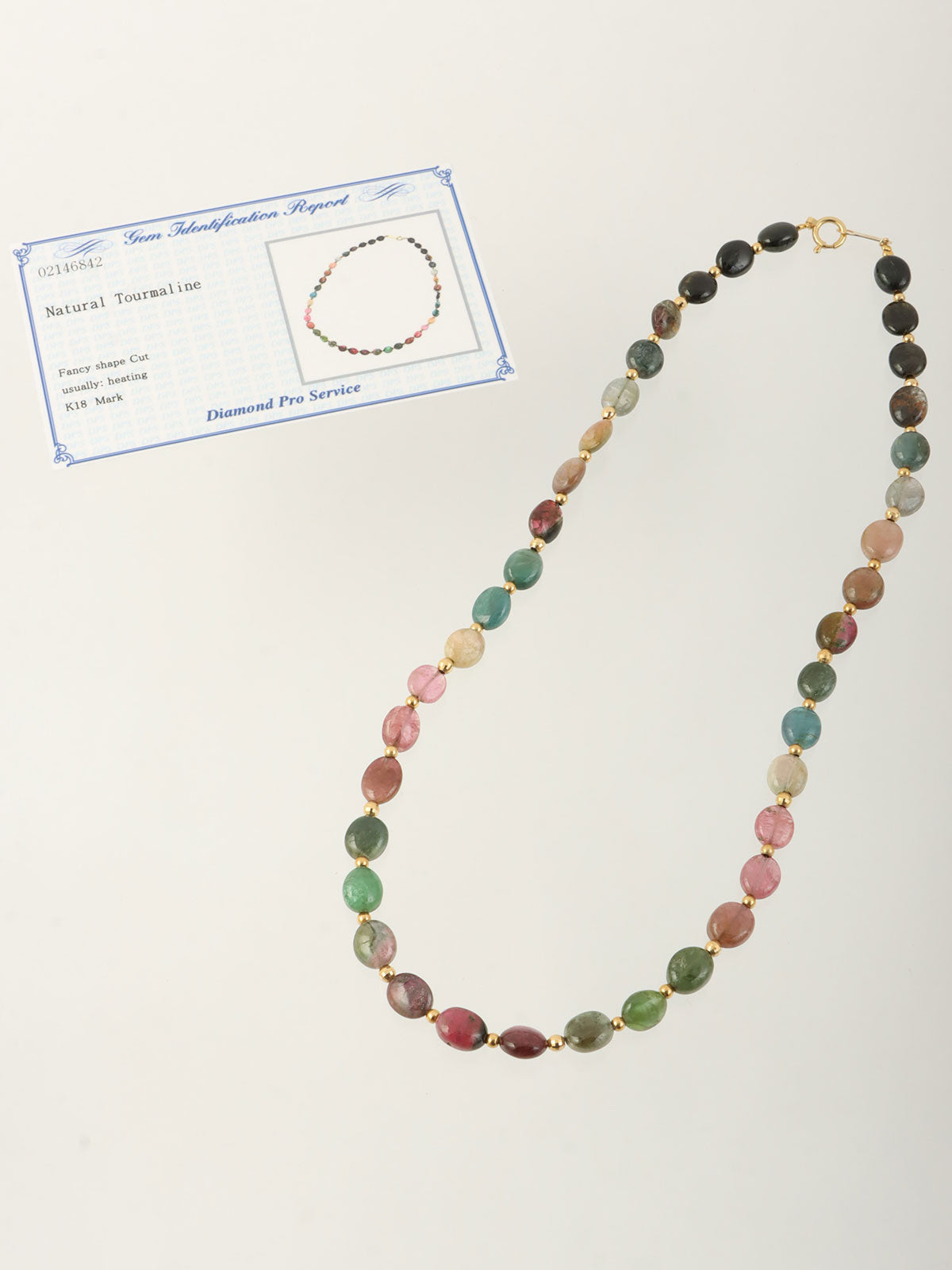 18K Tourmaline Necklace Multi