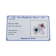 18K Diamond Flower Ring Silver #52