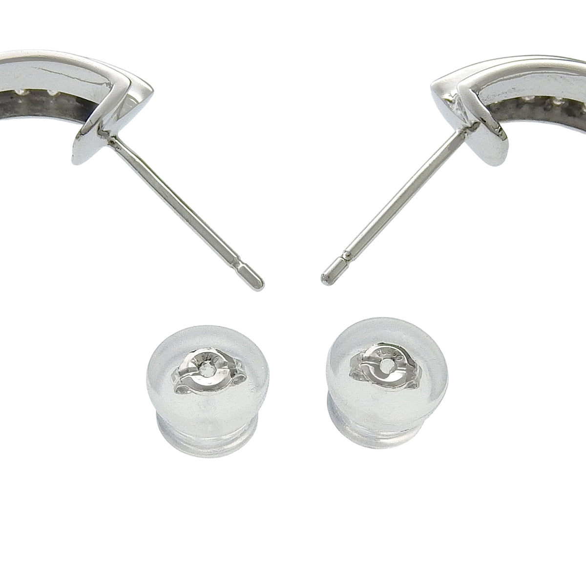 18K钻石半圈耳环 银色