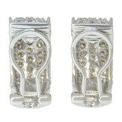 18K Pave Diamond Earrings Silver