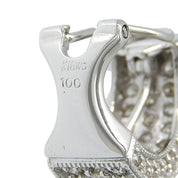 18K Pave Diamond Earrings Silver