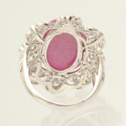Platinum Diamond Star Sapphire Oval Ring #51 Silver/Purple