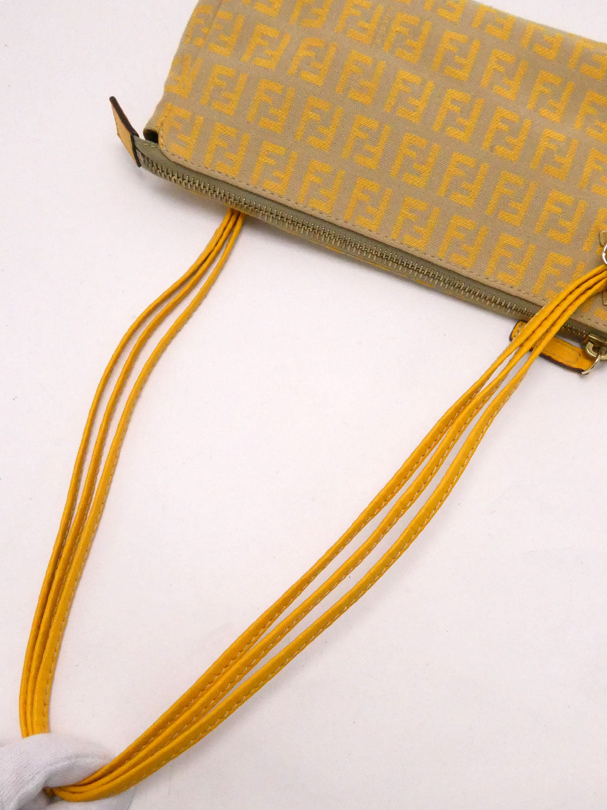 ズッキーノパターンハンドバッグ イエロー/ベージュ