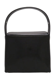 スクエアロゴエンボスハンドバッグ ブラック