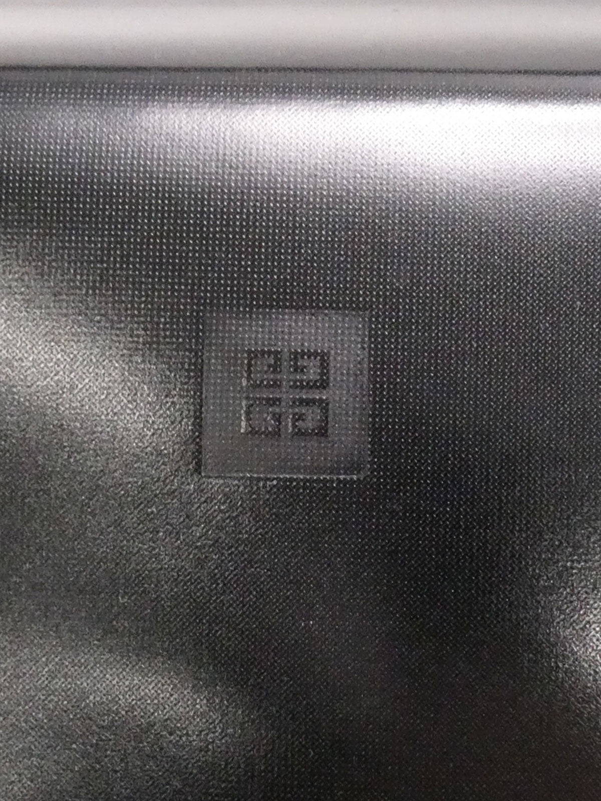 スクエアロゴエンボスハンドバッグ ブラック