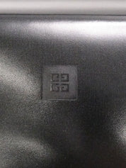 スクエアロゴエンボスハンドバッグ ブラック