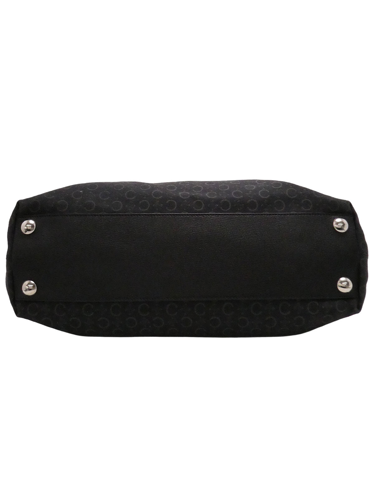 キャンバスCマカダムパターントートバッグ ブラック