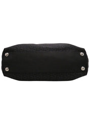 キャンバスCマカダムパターントートバッグ ブラック