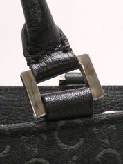 キャンバスCマカダムパターントートバッグ ブラック