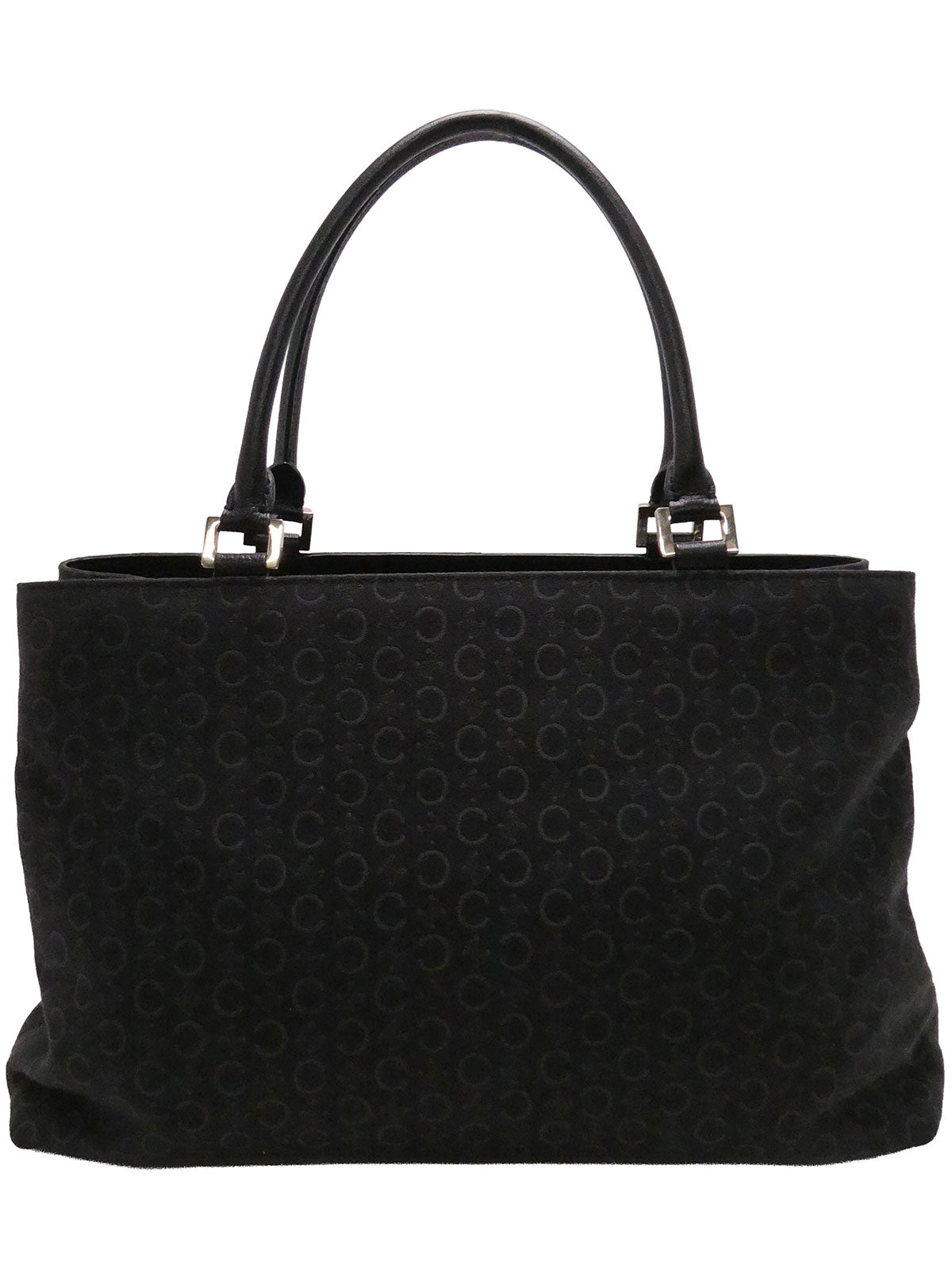 Canvas C Macadam Pattern Tote Bag Black
