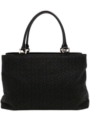 Canvas C Macadam Pattern Tote Bag Black