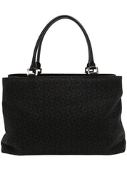 キャンバスCマカダムパターントートバッグ ブラック