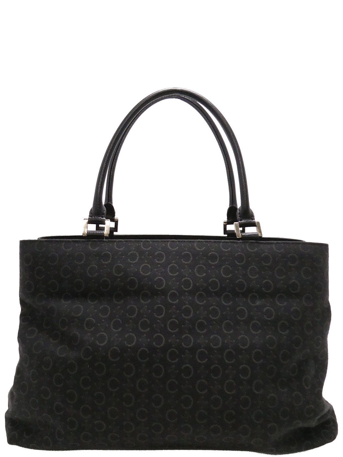 Canvas C Macadam Pattern Tote Bag Black