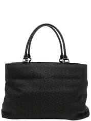 キャンバスCマカダムパターントートバッグ ブラック