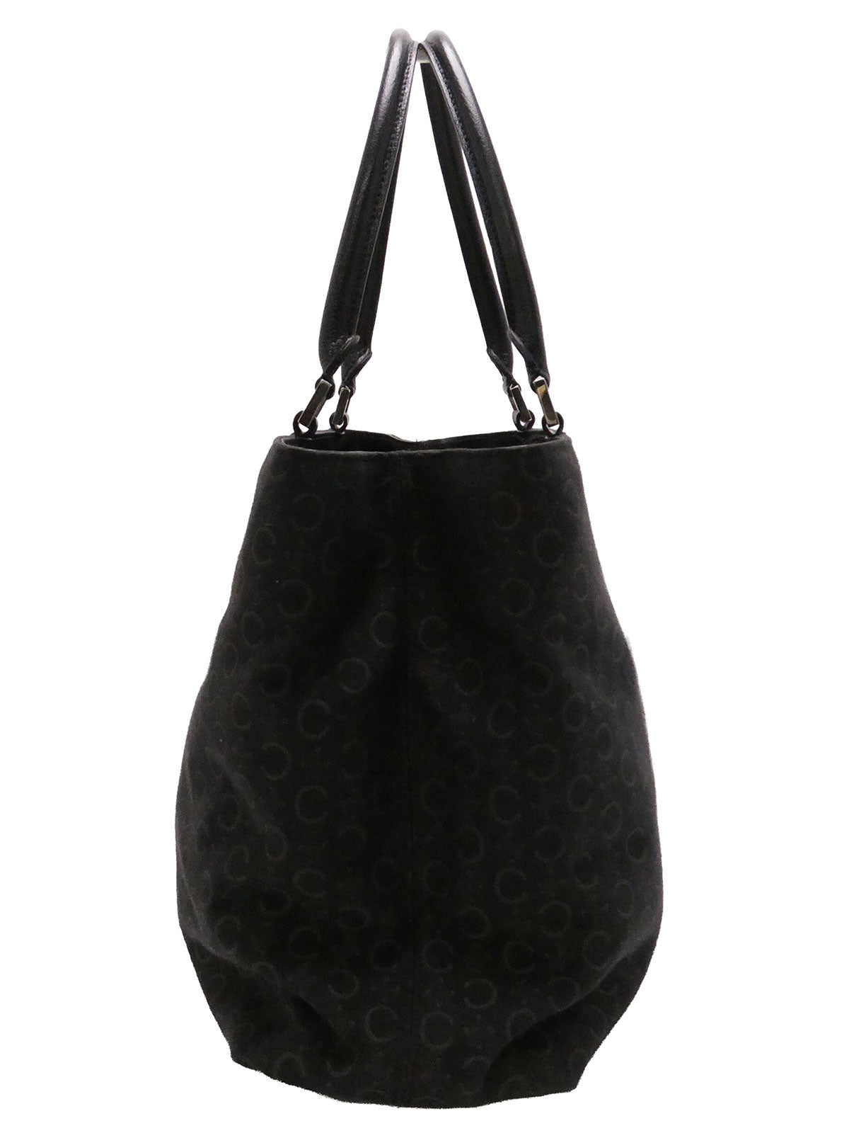 Canvas C Macadam Pattern Tote Bag Black