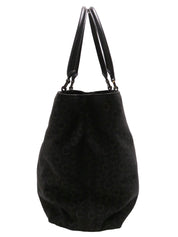 Canvas C Macadam Pattern Tote Bag Black