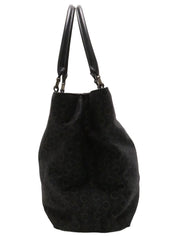 Canvas C Macadam Pattern Tote Bag Black