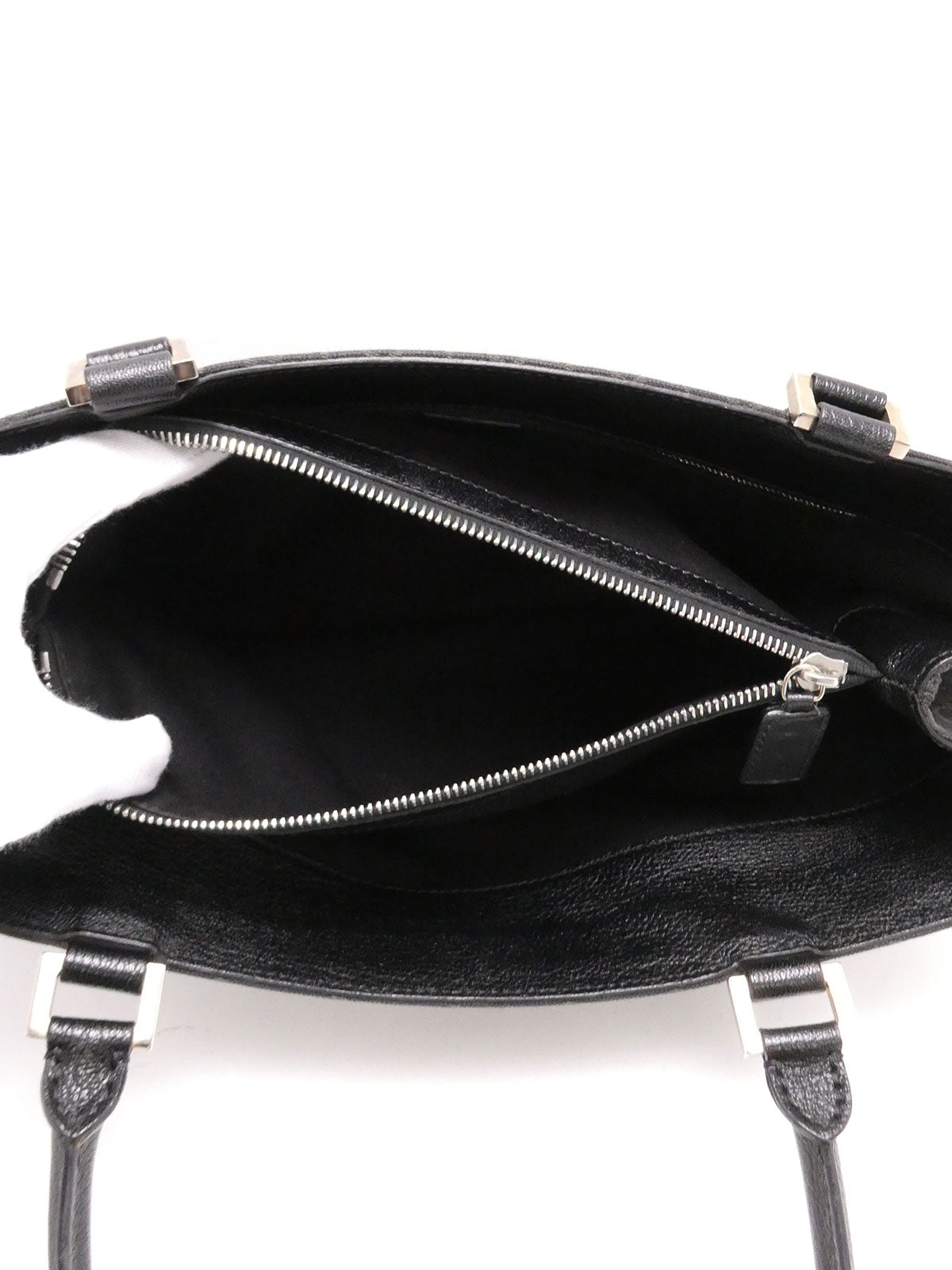 キャンバスCマカダムパターントートバッグ ブラック