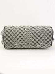 Canvas Macadam Pattern Handbag in Grey/Black