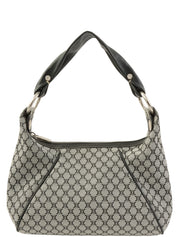 Canvas Macadam Pattern Handbag in Grey/Black