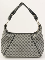 Canvas Macadam Pattern Handbag in Grey/Black
