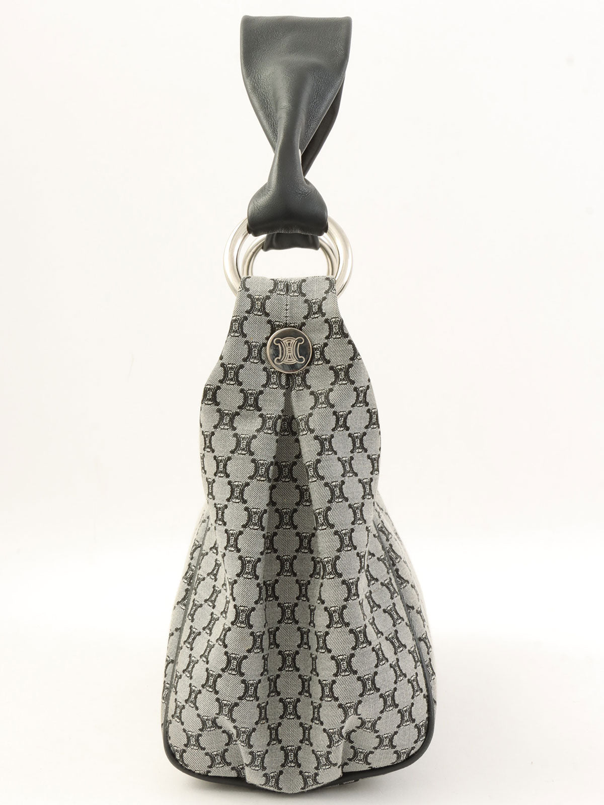 Canvas Macadam Pattern Handbag in Grey/Black