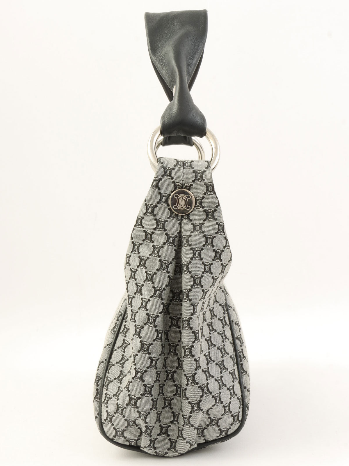 Canvas Macadam Pattern Handbag in Grey/Black