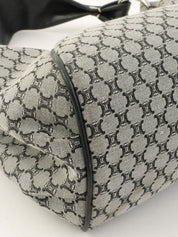 Canvas Macadam Pattern Handbag in Grey/Black