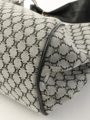 Canvas Macadam Pattern Handbag in Grey/Black