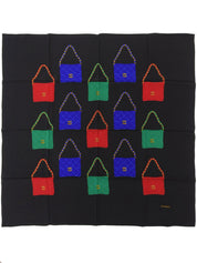 Matelasse Bag Pattern Scarf Black/Multi