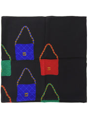 マトラッセバッグパターンスカーフ ブラック/マルチ