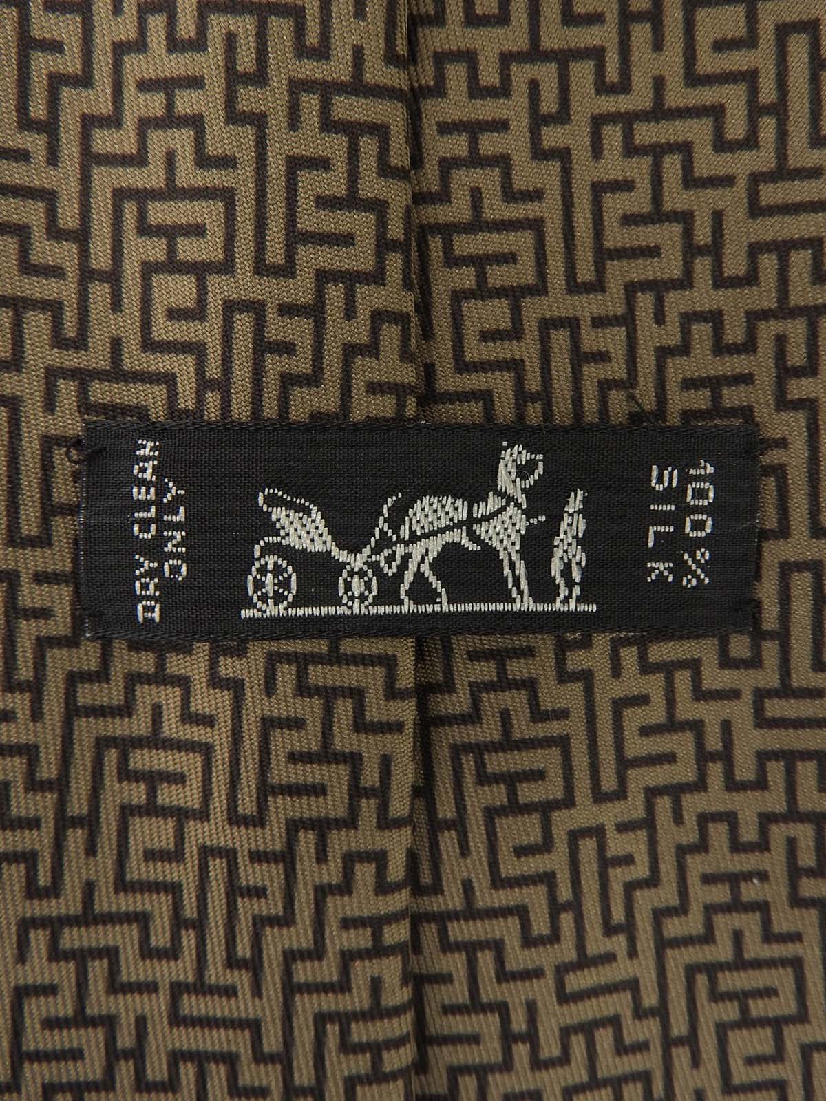 ジオメトリックパターンネクタイ カーキ