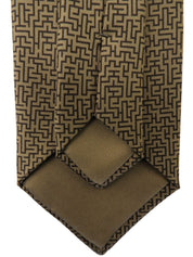 ジオメトリックパターンネクタイ カーキ