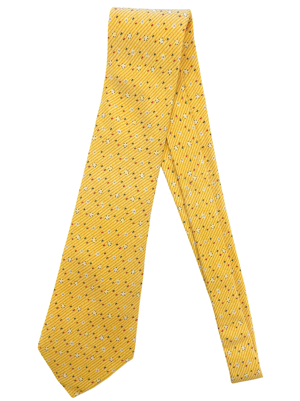 Yellow flower pattern tie