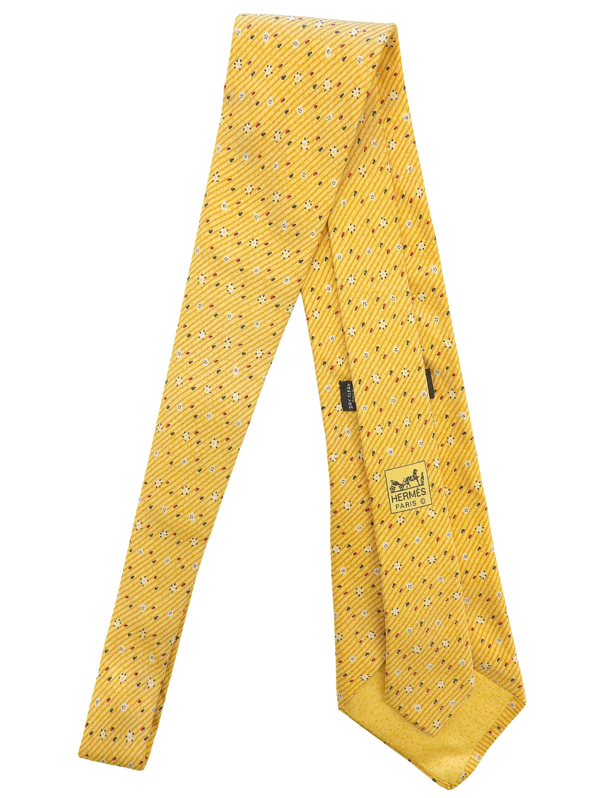 Yellow flower pattern tie