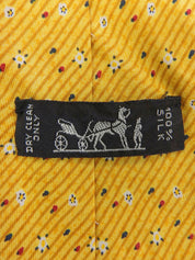 Yellow flower pattern tie