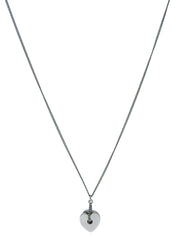 2008 Rhinestone Heart CC Mark Necklace Gunmetal/Black