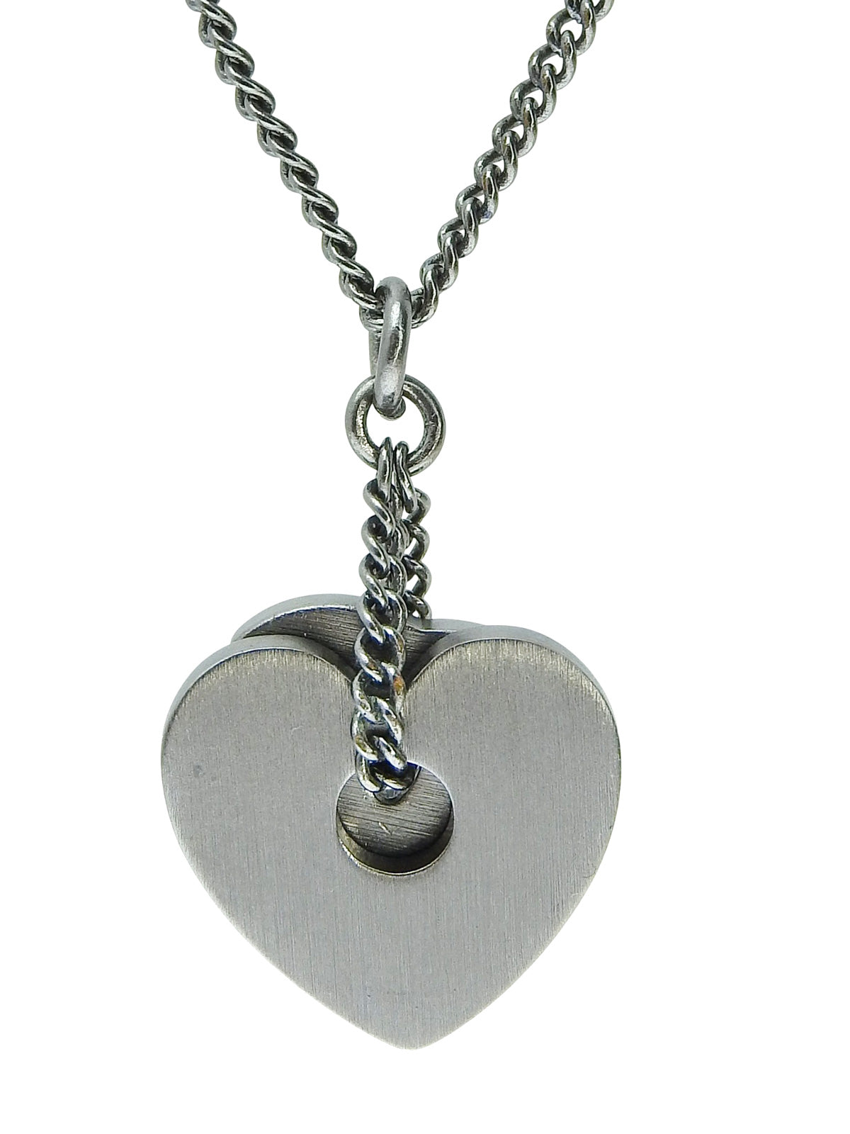 2008 Rhinestone Heart CC Mark Necklace Gunmetal/Black
