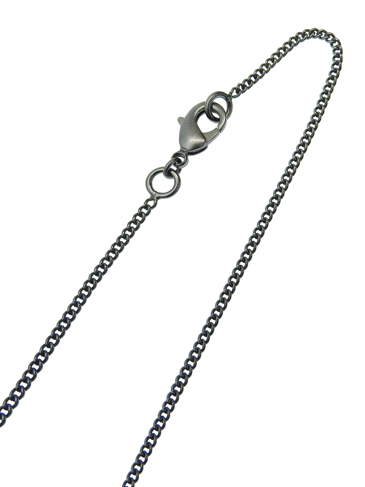 2008 Rhinestone Heart CC Mark Necklace Gunmetal/Black