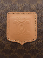 棕色 Macadam 图案 Logo 压纹迷你波士顿包