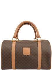 Macadam Pattern Logo Embossed Mini Boston Bag Brown