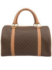 Macadam Pattern Logo Embossed Mini Boston Bag Brown