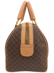Macadam Pattern Logo Embossed Mini Boston Bag Brown