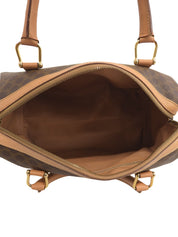 Macadam Pattern Logo Embossed Mini Boston Bag Brown