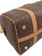 Macadam Pattern Logo Embossed Mini Boston Bag Brown
